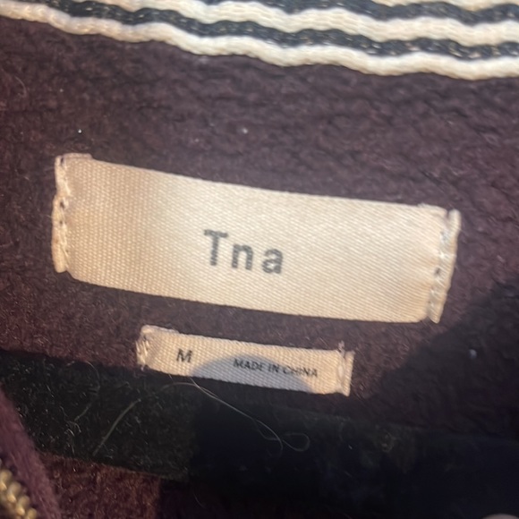 Aritzia TNA purple Zip Up Logo Embroidered Hoodie Sweater Size Medium - Picture 5 of 7